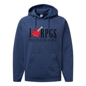 Love Rpg Role Playing Gamer Performance Fleece Hoodie