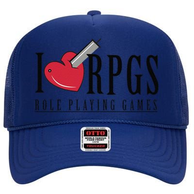 Love Rpg Role Playing Gamer High Crown Mesh Back Trucker Hat