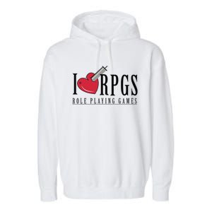 Love Rpg Role Playing Gamer Garment-Dyed Fleece Hoodie