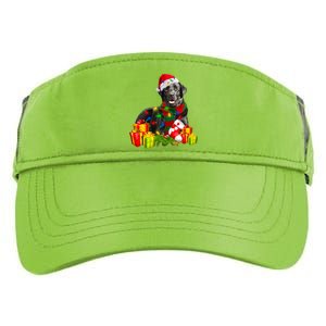 Labrador Retriever Reindeer Xmas Light Christmas Santa Hat Gift Adult Drive Performance Visor