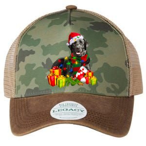 Labrador Retriever Reindeer Xmas Light Christmas Santa Hat Gift Legacy Tie Dye Trucker Hat