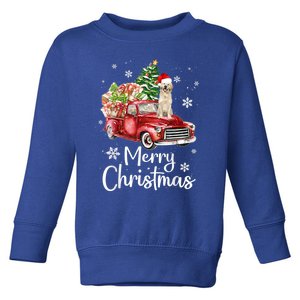 Labrador Retriever Riding Red Truck Xmas Merry Christmas Gift Toddler Sweatshirt