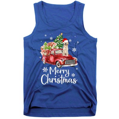 Labrador Retriever Riding Red Truck Xmas Merry Christmas Gift Tank Top