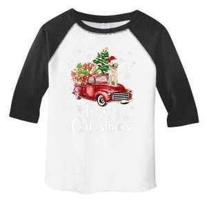 Labrador Retriever Riding Red Truck Xmas Merry Christmas Gift Toddler Fine Jersey T-Shirt