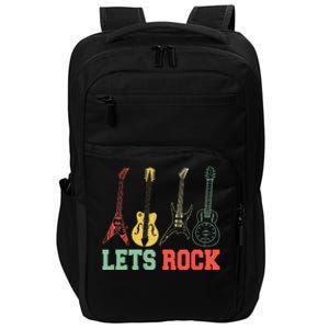 Lets Rock Rock N Roll Guitar Retro Impact Tech Backpack