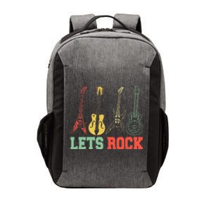 Lets Rock Rock N Roll Guitar Retro Vector Backpack