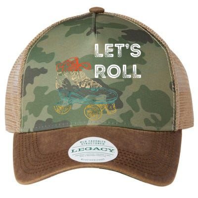 Let's Roll Roller Skating Roller Skater Skating Rink Legacy Tie Dye Trucker Hat