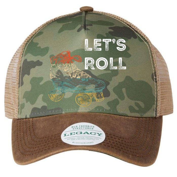 Let's Roll Roller Skating Roller Skater Skating Rink Legacy Tie Dye Trucker Hat