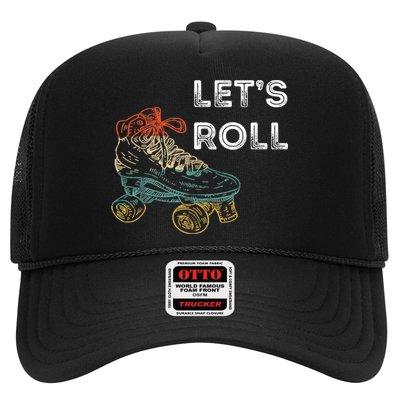 Let's Roll Roller Skating Roller Skater Skating Rink Trucker Hat