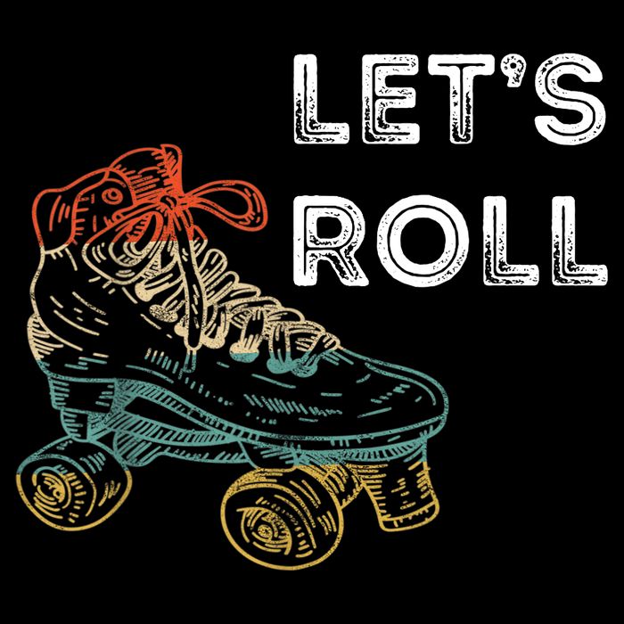 Let's Roll Roller Skating Roller Skater Skating Rink Cropped Pullover Crew