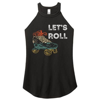 Let's Roll Roller Skating Roller Skater Skating Rink Women's Perfect Tri Rocker Tank