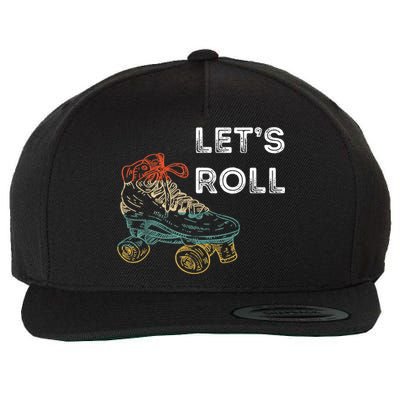 Let's Roll Roller Skating Roller Skater Skating Rink Wool Snapback Cap