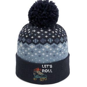 Let's Roll Roller Skating Roller Skater Skating Rink The Baniff Cuffed Pom Beanie