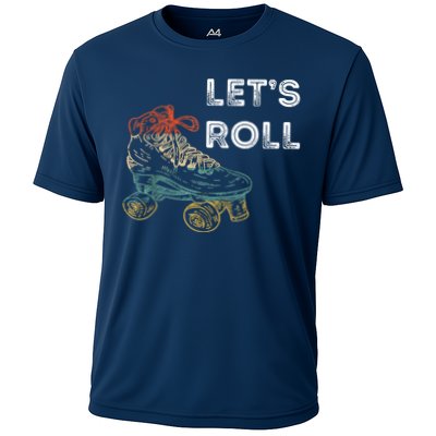 Let's Roll Roller Skating Roller Skater Skating Rink Performance Shirt