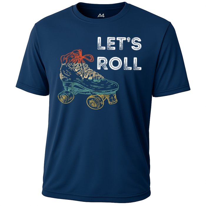 Let's Roll Roller Skating Roller Skater Skating Rink Cooling Performance Crew T-Shirt