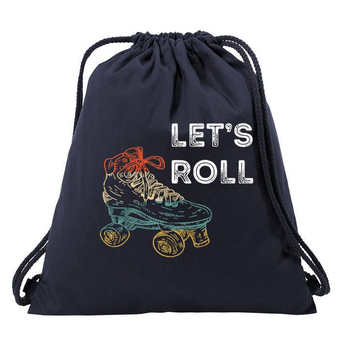 Let's Roll Roller Skating Roller Skater Skating Rink Drawstring Bag