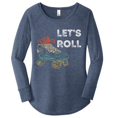 Let's Roll Roller Skating Roller Skater Skating Rink Women's Perfect Tri Tunic Long Sleeve Shirt