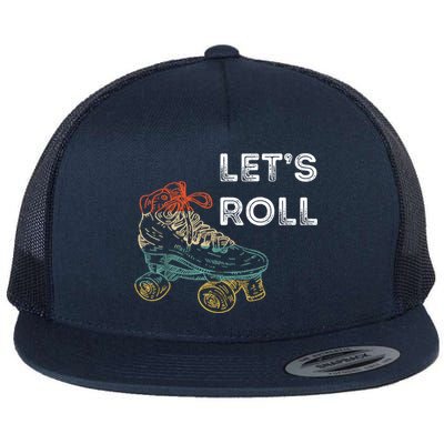 Let's Roll Roller Skating Roller Skater Skating Rink Flatbill Hat