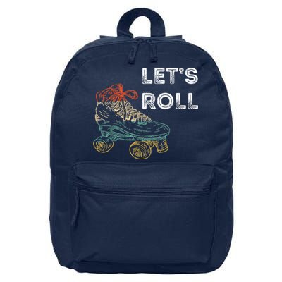 Let's Roll Roller Skating Roller Skater Skating Rink 16 in Basic Backpack