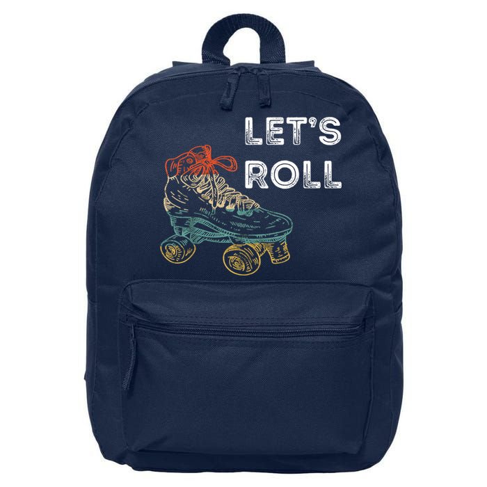 Let's Roll Roller Skating Roller Skater Skating Rink 16 in Basic Backpack