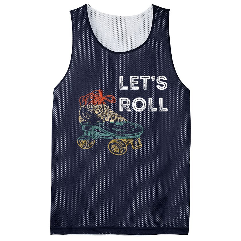 Let's Roll Roller Skating Roller Skater Skating Rink Mesh Reversible Basketball Jersey Tank