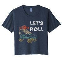 Let's Roll Roller Skating Roller Skater Skating Rink Crop Top