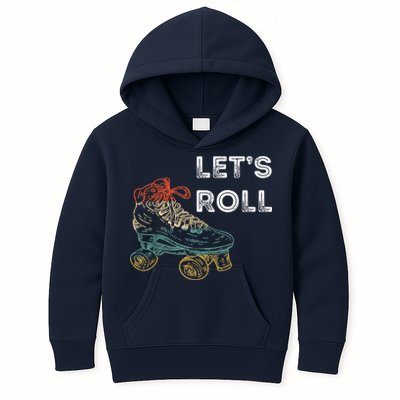 Let's Roll Roller Skating Roller Skater Skating Rink Kids Hoodie