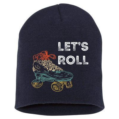 Let's Roll Roller Skating Roller Skater Skating Rink Short Acrylic Beanie
