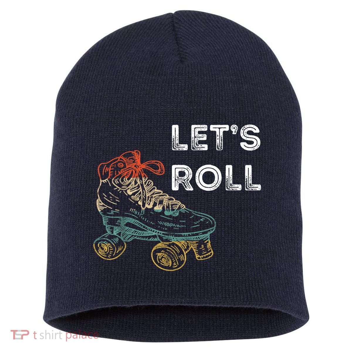 Let's Roll Roller Skating Roller Skater Skating Rink Short Acrylic Beanie