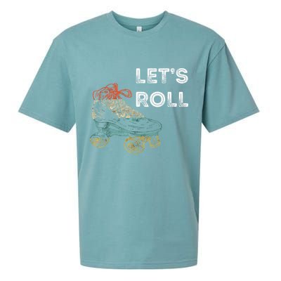Let's Roll Roller Skating Roller Skater Skating Rink Sueded Cloud Jersey T-Shirt