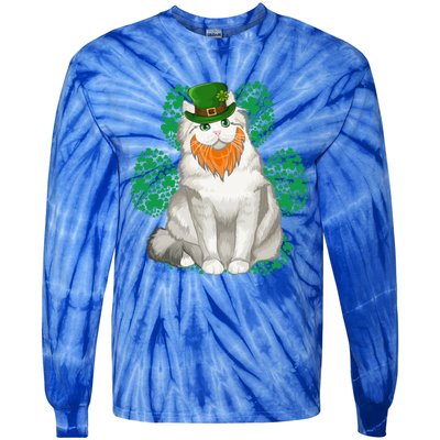 Leprechaun Ragamuffin St Patricks Day Shamrock Paw Cute Gift Tie-Dye Long Sleeve Shirt