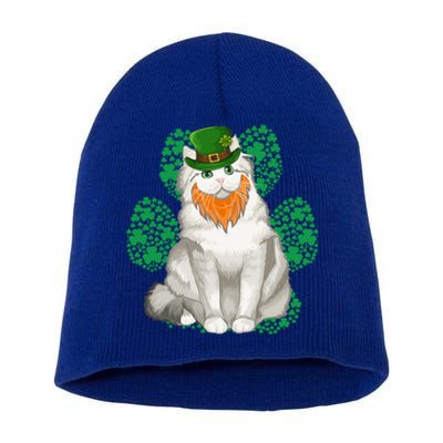 Leprechaun Ragamuffin St Patricks Day Shamrock Paw Cute Gift Short Acrylic Beanie