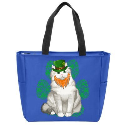 Leprechaun Ragamuffin St Patricks Day Shamrock Paw Cute Gift Zip Tote Bag