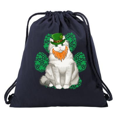 Leprechaun Ragamuffin St Patricks Day Shamrock Paw Cute Gift Drawstring Bag