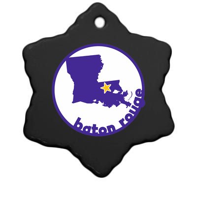 Louisiana Red Stick Baton Rouge Ceramic Star Ornament