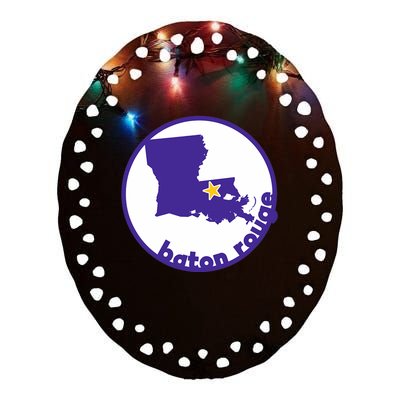 Louisiana Red Stick Baton Rouge Ceramic Oval Ornament