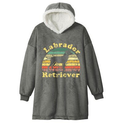 Labrador Retriever Sunset Vintage - Labrador Retriever Hooded Wearable Blanket