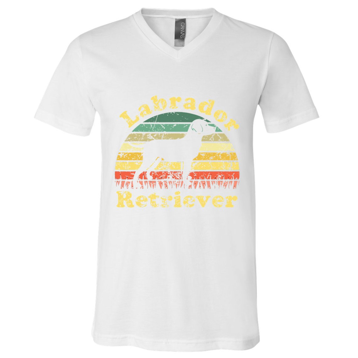 Labrador Retriever Sunset Vintage - Labrador Retriever V-Neck T-Shirt