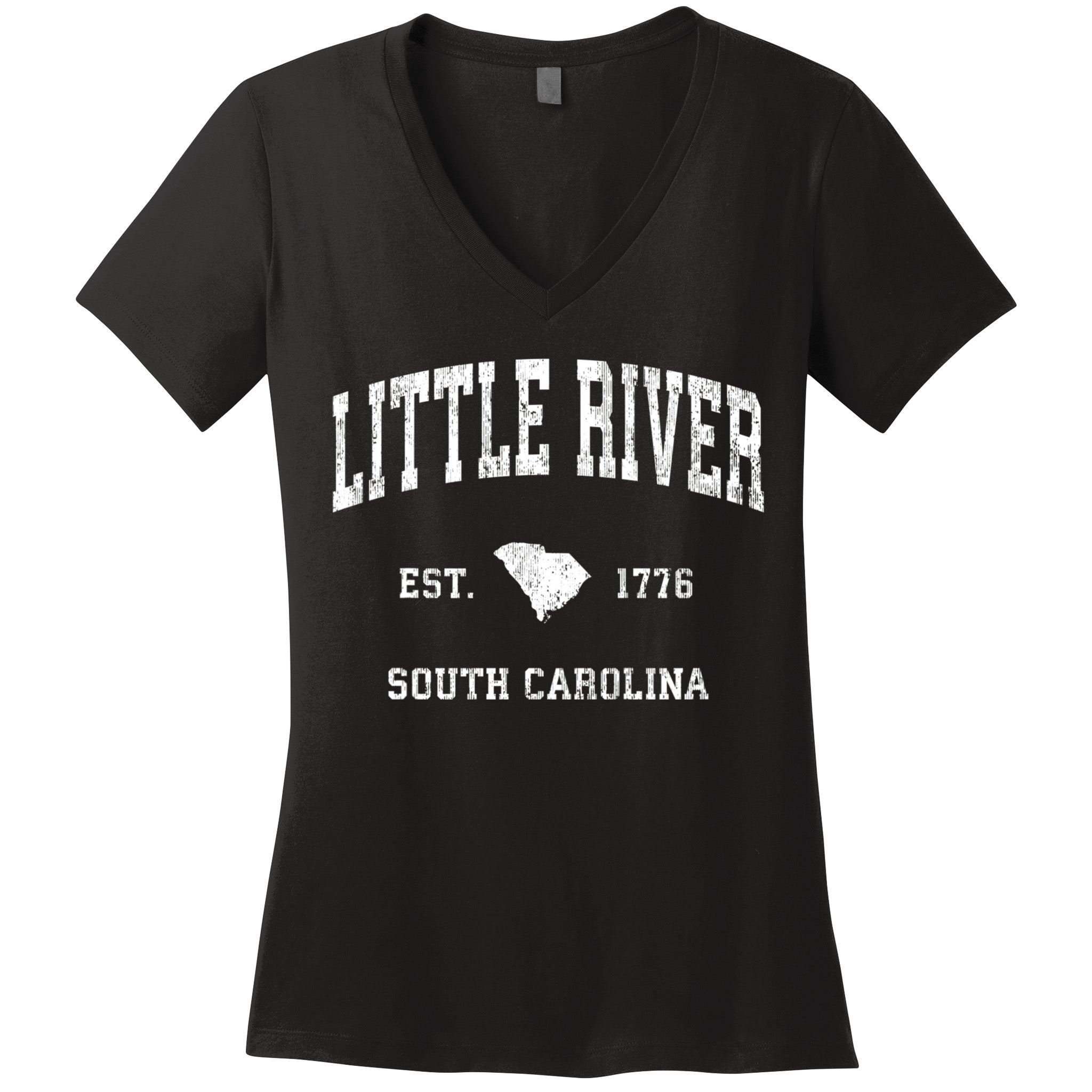 Little River South Carolina Sc Vintage Athletic Sports Women's V-Neck T-Shirt