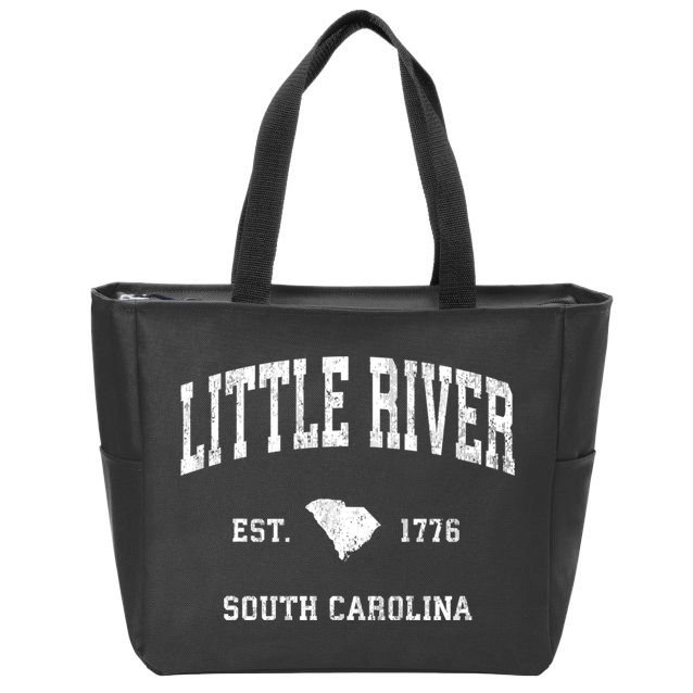 Little River South Carolina Sc Vintage Athletic Sports Zip Tote Bag