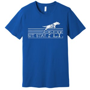 Labrador Retriever Sit Stay Fly Dock Diving Dog Breeder Premium T-Shirt