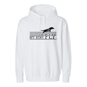 Labrador Retriever Sit Stay Fly Dock Diving Dog Breeder Garment-Dyed Fleece Hoodie