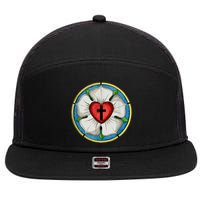 LUTHER ROSE SEAL LUTHERAN SYMBOL CHRISTIAN CROSS 7 Panel Mesh Trucker Snapback Hat
