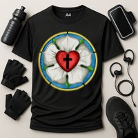LUTHER ROSE SEAL LUTHERAN SYMBOL CHRISTIAN CROSS Cooling Performance Crew T-Shirt