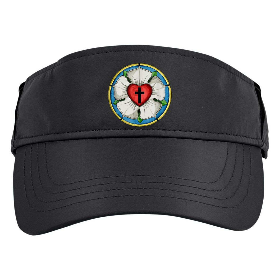 LUTHER ROSE SEAL LUTHERAN SYMBOL CHRISTIAN CROSS Adult Drive Performance Visor