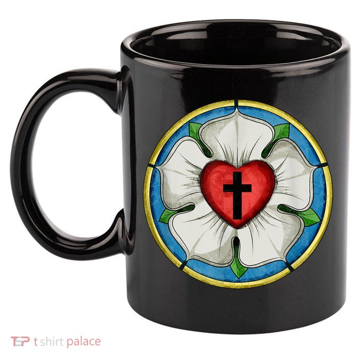LUTHER ROSE SEAL LUTHERAN SYMBOL CHRISTIAN CROSS 11oz C Handle Ceramic Mug