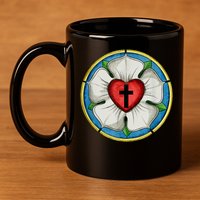 LUTHER ROSE SEAL LUTHERAN SYMBOL CHRISTIAN CROSS 11oz C Handle Ceramic Mug