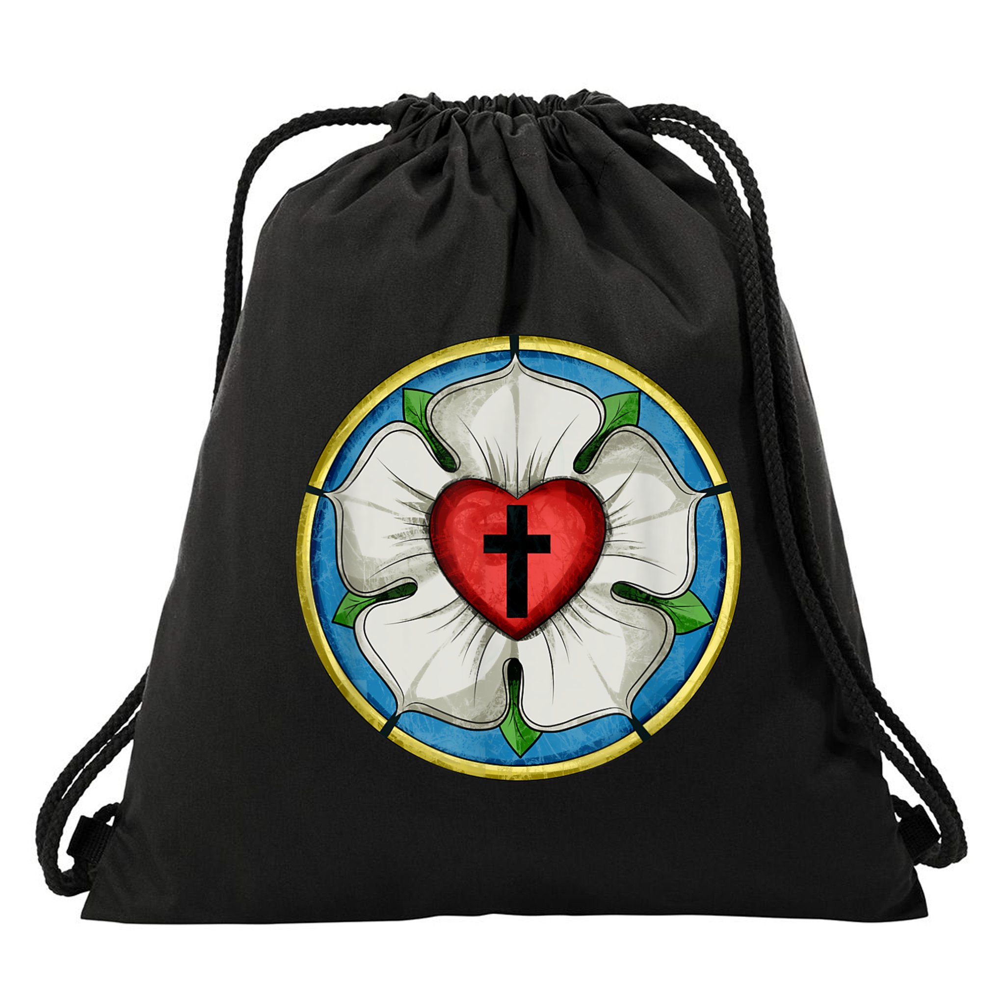 LUTHER ROSE SEAL LUTHERAN SYMBOL CHRISTIAN CROSS Drawstring Bag
