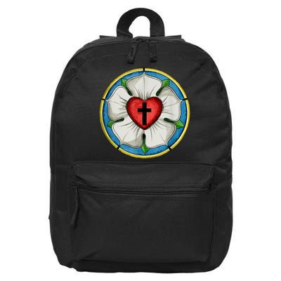 LUTHER ROSE SEAL LUTHERAN SYMBOL CHRISTIAN CROSS 16 in Basic Backpack