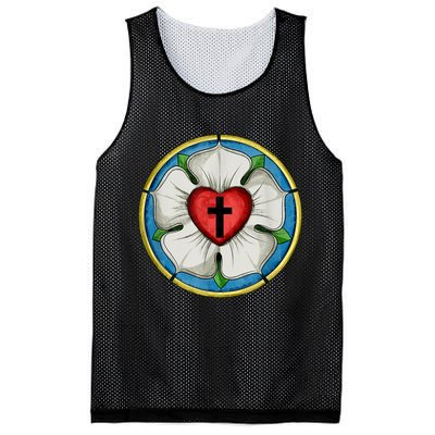 LUTHER ROSE SEAL LUTHERAN SYMBOL CHRISTIAN CROSS Mesh Reversible Basketball Jersey Tank